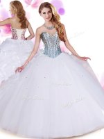 Hot Sale Floor Length Ball Gowns Sleeveless White Quinceanera Gowns Lace Up(SKU SJQDDT754002BIZ)