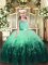Lace and Ruffles Pageant Gowns Multi-color Backless Sleeveless Floor Length
