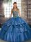 Sleeveless Beading and Ruffled Layers Lace Up 15th Birthday Dress