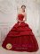 Medfield Massachusetts/MA D ramatic Ruffles Decorate Wine Red Quinceanera Dress