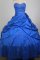 Mexican Gorgeous Ball Gown Sweetheart Neck Sweetheart Neck Floor-length Blue Quinceanera Dress LZ426004