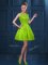 Green Tulle Zipper Scoop Sleeveless Knee Length Quinceanera Court Dresses Lace and Ruffled Layers