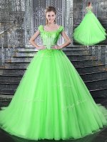 Dynamic Straps Sleeveless Brush Train Beading and Appliques Lace Up Quinceanera Dresses(SKU YCQD0167-8BIZ)
