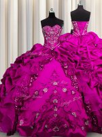 Glorious Sequins Sleeveless Beading and Embroidery and Ruffles Lace Up Custom Made(SKU PSSW0525-2BIZ)