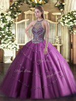 Flirting Sleeveless Beading Lace Up Quinceanera Gown