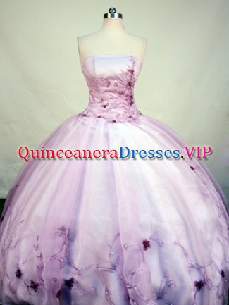 Best Seller Ball Gown Strapless Floor-Length Baby Pink Beading and Appiques Quinceanera Dresses Style FA-S-153