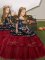 Nice Red Lace Up Pageant Dress Embroidery and Ruffled Layers Sleeveless Floor Length