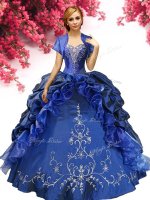 Taffeta Sleeveless Floor Length Ball Gown Prom Dress and Beading and Embroidery