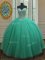 Dazzling Tulle Sweetheart Sleeveless Zipper Beading Sweet 16 Dresses in Turquoise