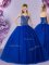 Ball Gowns Sweet 16 Dresses Royal Blue Sweetheart Tulle Sleeveless Floor Length Lace Up