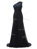 Chiffon Sleeveless Court Dresses for Sweet 16 Brush Train and Lace(SKU SWBD080BIZ)