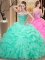 Apple Green Organza Lace Up Sweetheart Sleeveless Floor Length Sweet 16 Quinceanera Dress Beading and Ruffles and Pick Ups