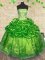 Glorious Organza Strapless Sleeveless Lace Up Beading and Embroidery 15th Birthday Dress in