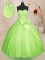Yellow Green Ball Gowns Sweetheart Sleeveless Tulle Floor Length Lace Up Beading and Bowknot 15th Birthday Dress
