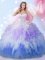 Multi-color Ball Gowns Beading and Ruffles Quinceanera Dress Lace Up Tulle Sleeveless Floor Length