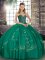 Discount Floor Length Turquoise Sweet 16 Dresses Tulle Sleeveless Beading and Embroidery