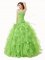 Cute Lace Up Sweetheart Beading and Ruffles Juniors Party Dress Organza Sleeveless