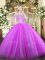 Latest Off The Shoulder Sleeveless Lace Up Vestidos de Quinceanera Lilac Tulle