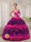 Cheap Fuchsia strapless Quinceanera Dress With white Appliques Decorate IN Warrensburg NY