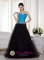 Strapless Blue and Black A-line Sweetheart Floor-length Appliques Quinceanera Dama Dress in Rockledge FL