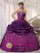 Beautiful Strapless Embroidery Quinceanera Dress For Ferndale Michigan/MI Eggplant Purple Floor-length Ball Gown with Pick ups