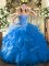 Sweetheart Sleeveless Organza Sweet 16 Quinceanera Dress Embroidery and Ruffles Lace Up