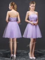 Best Selling Organza Sleeveless Mini Length Quinceanera Court Dresses and Lace and Belt(SKU BMT0203D-1BIZ)