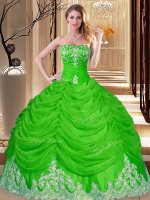 Lace Up Sweetheart Lace and Appliques Quince Ball Gowns Tulle Sleeveless(SKU YYPJ0114-3BIZ)