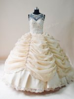 Sumptuous Floor Length Champagne Quinceanera Dress Scoop Sleeveless Lace Up(SKU PSSW0763BIZ)