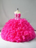 Sleeveless Appliques and Ruffles Lace Up Quinceanera Dress