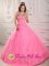 Gijon Spain Fabulous Rose Pink For Classical Sweet 16 Quinceaners Dress Sweetheart and Appliques Ball Gown