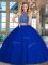Halter Top Sleeveless Backless Sweet 16 Dress Royal Blue Tulle