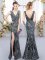 Exquisite V-neck Sleeveless Backless Court Dresses for Sweet 16 Black