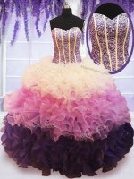 Multi-color Sleeveless Beading and Ruffled Layers Floor Length Military Ball Dresses For Women(SKU PSSW024BIZ)