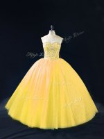 Gold Sleeveless Floor Length Beading Lace Up Sweet 16 Dress(SKU PSSW1100-2BIZ)