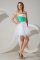 A-line Quinceanera Court Dresses White Strapless Organza Sleeveless Mini Length Zipper