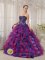 Gloucestershire Cotswolds Colorful Classical Quinceanera Dress With Appliques and Ball Gown Ruffles Layered