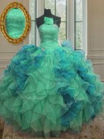 Super Ball Gowns Ball Gown Prom Dress Multi-color Strapless Organza Sleeveless Floor Length Lace Up