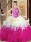 Best Multi-color Quinceanera Gowns Military Ball and Sweet 16 and Quinceanera with Beading Scoop Sleeveless Lace Up