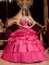 Knoxville Iowa/IA Stylish Pretty Hot Pink Appliques Quinceanera Dress With Ruffles Sweetheart Ball Gown Taffeta