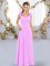 Fashion Lilac Straps Lace Up Hand Made Flower Dama Dress for Quinceanera Sleeveless