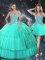 Sweetheart Sleeveless Lace Up 15 Quinceanera Dress Turquoise Organza