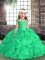 Ball Gowns Little Girl Pageant Gowns Green Straps Fabric With Rolling Flowers Sleeveless Floor Length Side Zipper