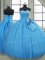 Clearance Sweetheart Sleeveless Tulle Ball Gown Prom Dress Bowknot Lace Up