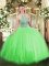 Ball Gowns Beading 15th Birthday Dress Lace Up Tulle Sleeveless Floor Length