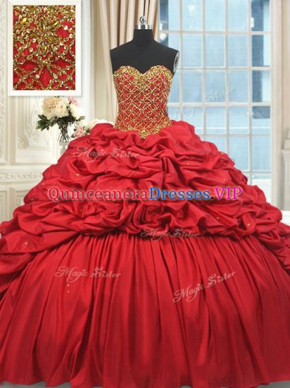 Sleeveless Brush Train Lace Up Beading and Pick Ups Quinceanera Dresses - Click Image to Close