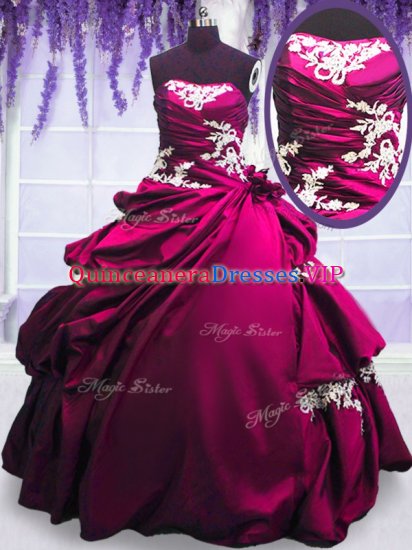 Elegant Sleeveless Embroidery and Pick Ups Lace Up Ball Gown Prom Dress - Click Image to Close