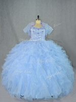 Cheap Organza Sleeveless Floor Length Quinceanera Gown and Beading and Ruffles(SKU PSSW1055-5BIZ)