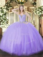 Sumptuous Lavender Ball Gowns Tulle Sweetheart Sleeveless Beading Floor Length Lace Up Sweet 16 Dresses(SKU SJQDDT1330002-2BIZ)