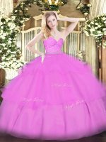 Affordable Sleeveless Beading and Lace and Ruffled Layers Zipper Quinceanera Dress(SKU SJQDDT1606002-3BIZ)